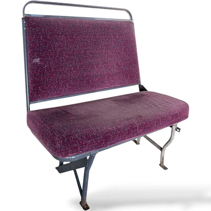 Vintage Purple Bus Seat – Industrial Mid-Century Bench