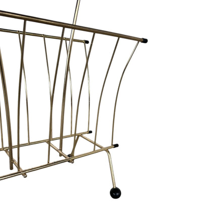 Mid Century Brass Atomic Magazine Rack