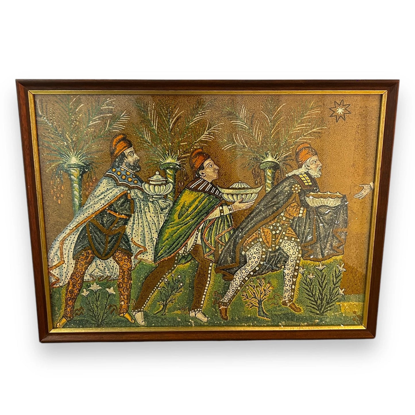 Vintage 1960s The Three Wise Men Italian Framed Picture