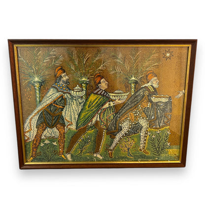 Vintage 1960s The Three Wise Men Italian Framed Picture