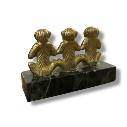 Mid Century Brass Wise Monkeys