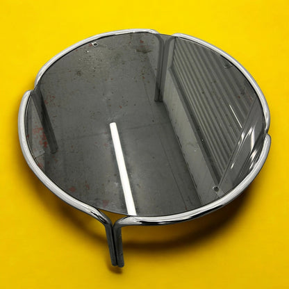 Mid Century Smoked Glass and Chrome Round Coffee Table
