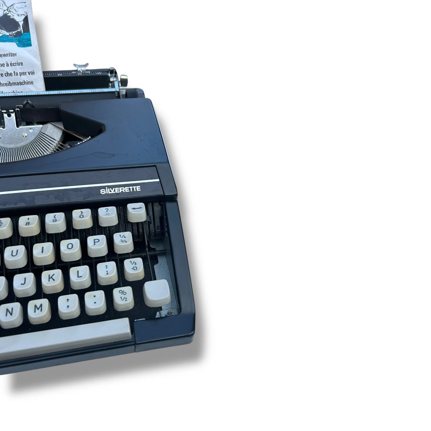 Vintage Typewriter - 1970s Silver Reed Silverette Black Mechanical Typing Machine