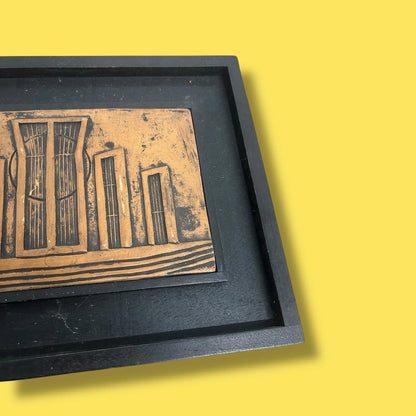Mid Century Asian Style Brutalist Painting