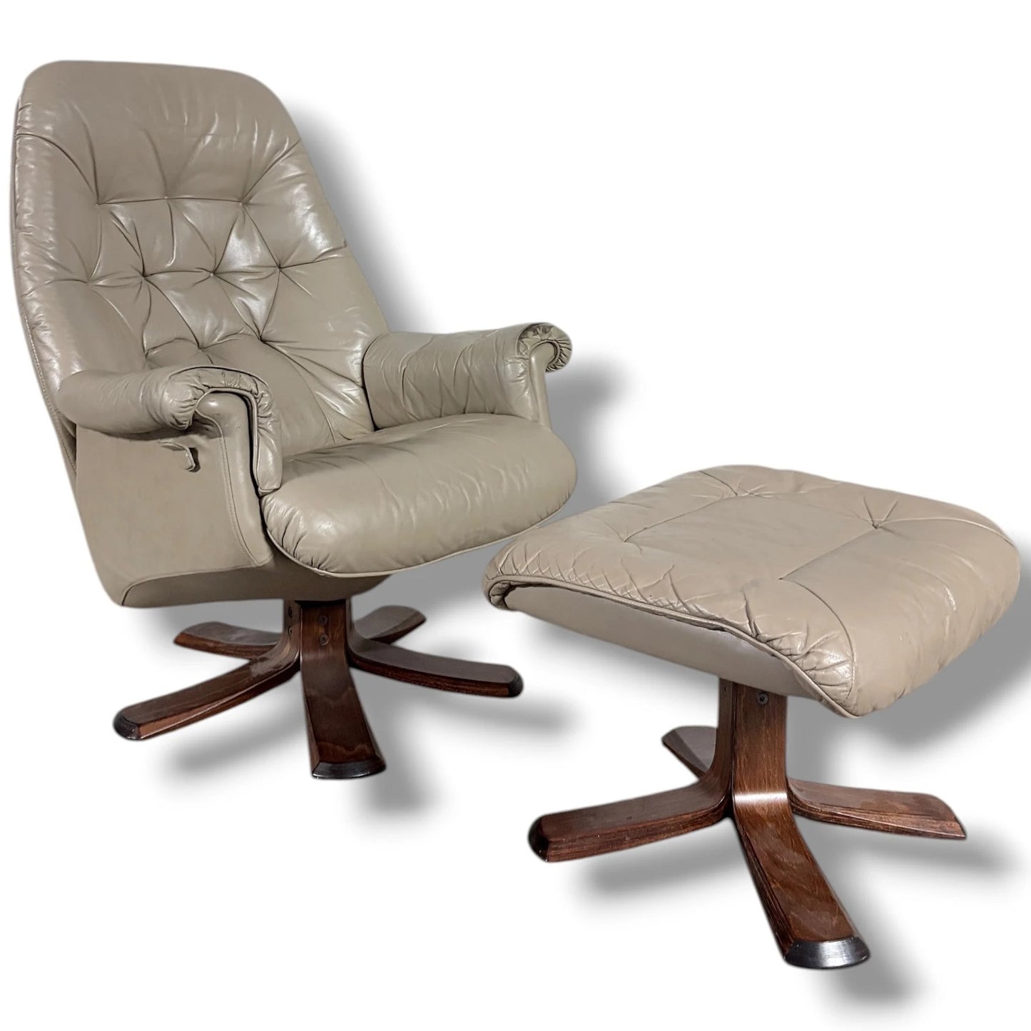 Stressless Recliner Chair - Swedish Leather Lounge With Matching Footstool