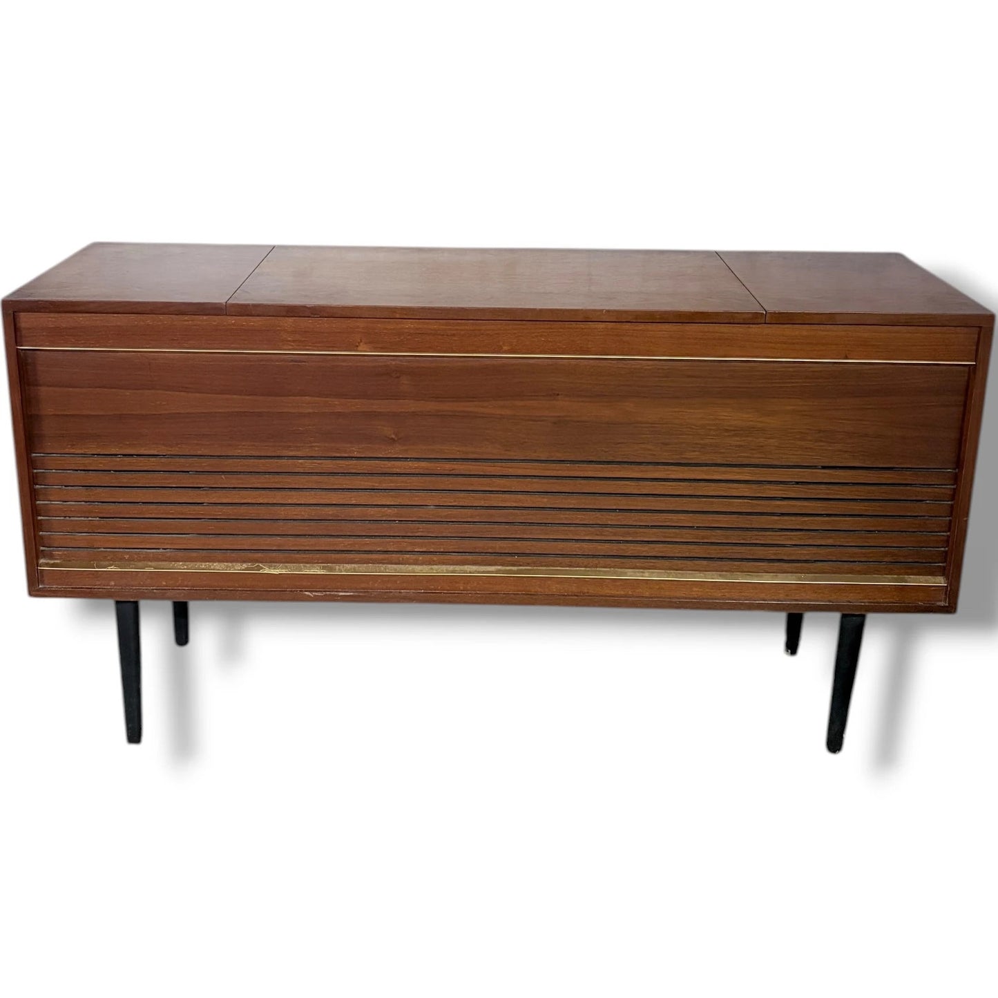 Mid-Century Record Player | Vintage Radiogram with Teak Veneer Cabinet & Integrated Radio