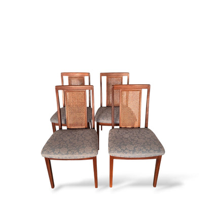 Set of 4 Vintage G Plan Teak Dining Chairs – Mid-Century Modern Cane Back