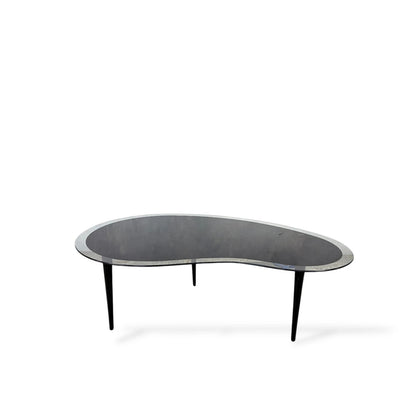 Italian Kidney Bean Coffee Table | Mid-Century Modern Curved Glass Table