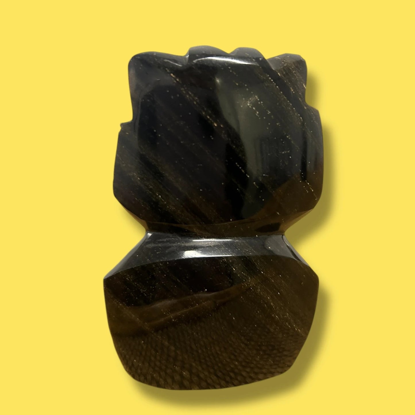 Vintage 1960s Aztec Carved Obsidian Statue