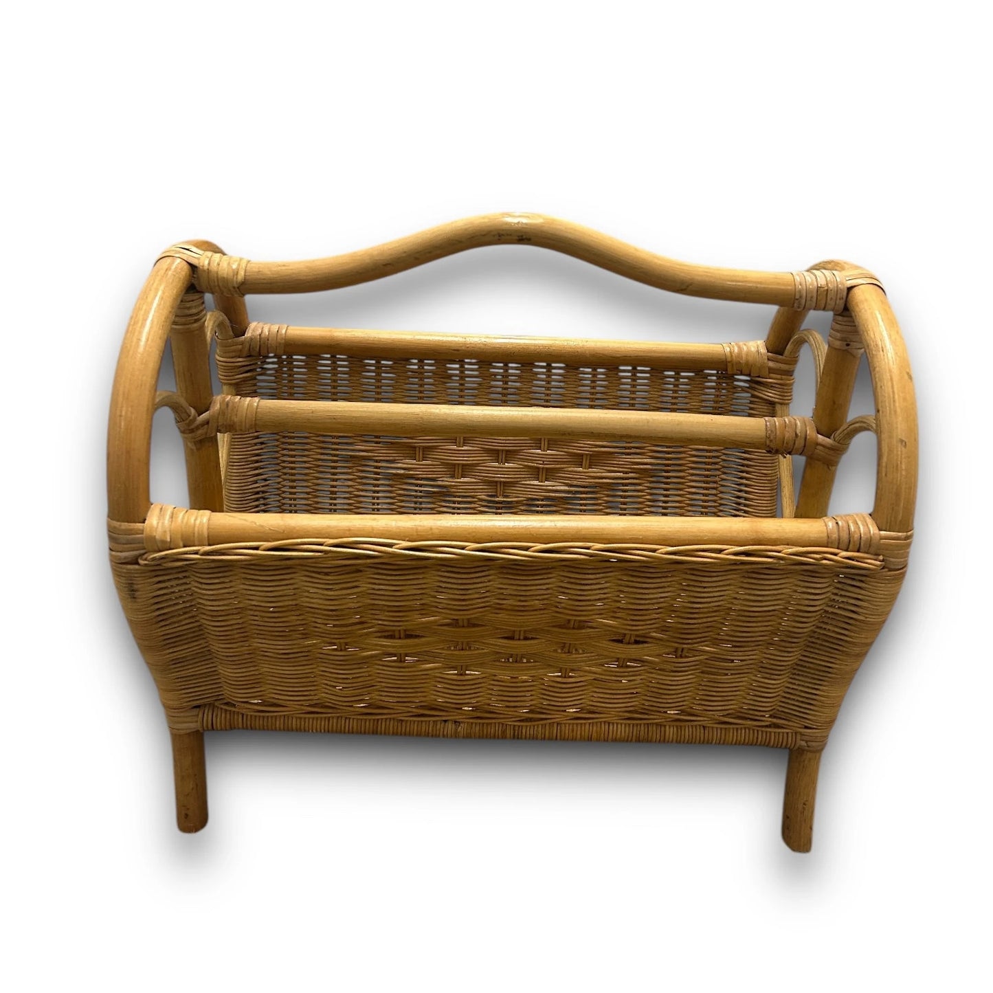 Mid Century Bamboo Magazine Storage Rack