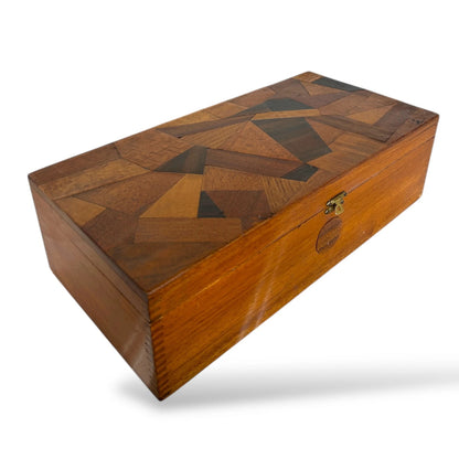 Antique French Carved Wood Marquetry Storage Box