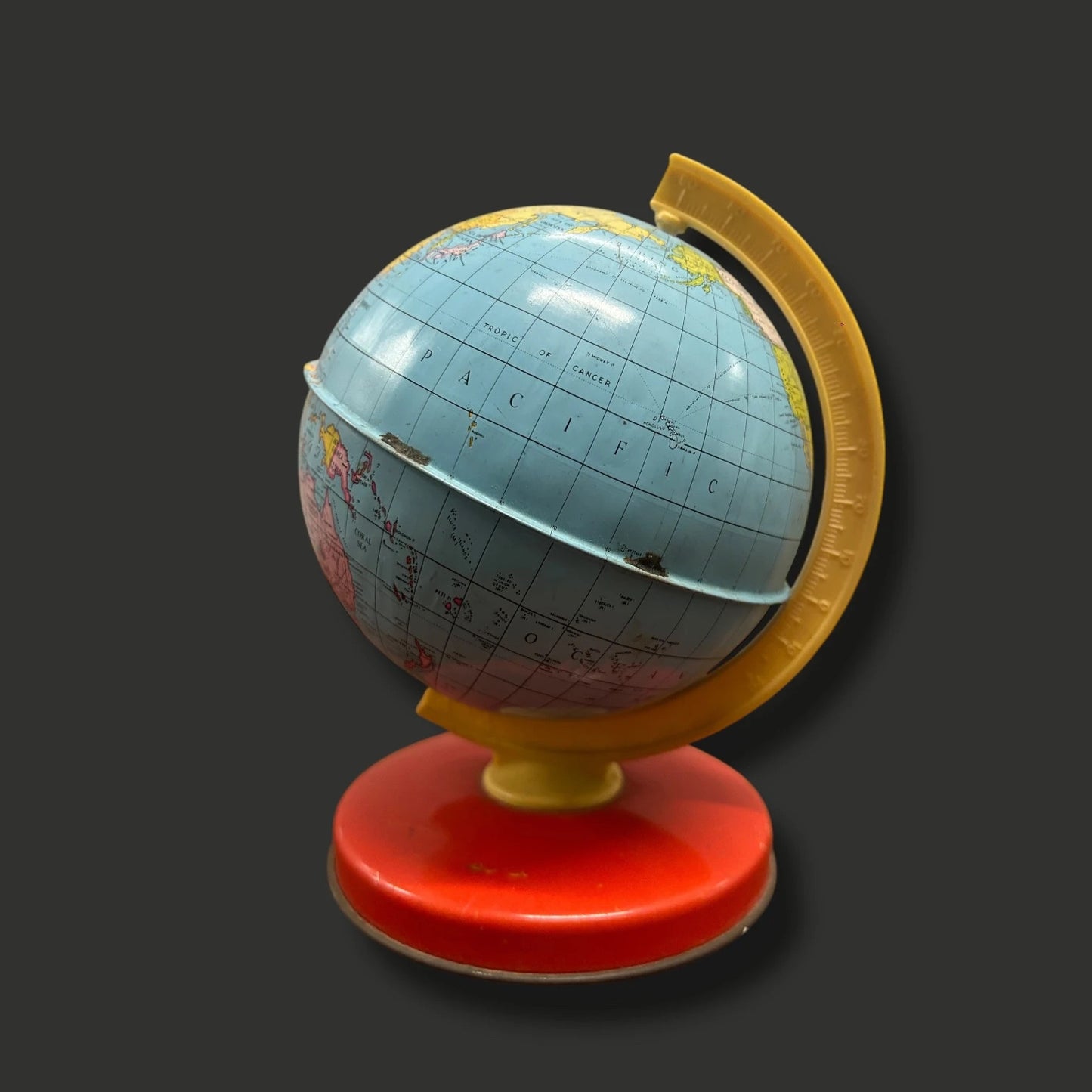 Vintage 1940s Chad Valley tin plate globe