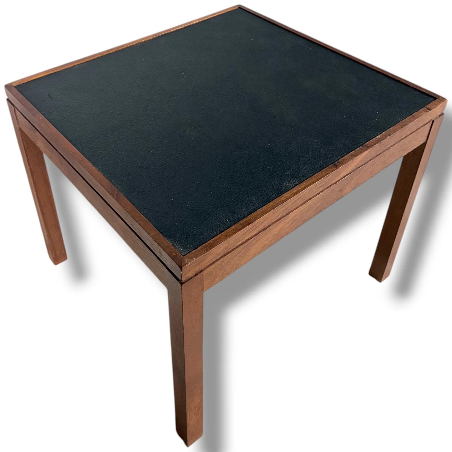 Mid Century Side Table – Vintage Turntable Stand with Black Inset Top