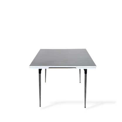 Mid-Century Formica Draw-Leaf Dining Table | Retro Kitchen Table with Chrome Legs