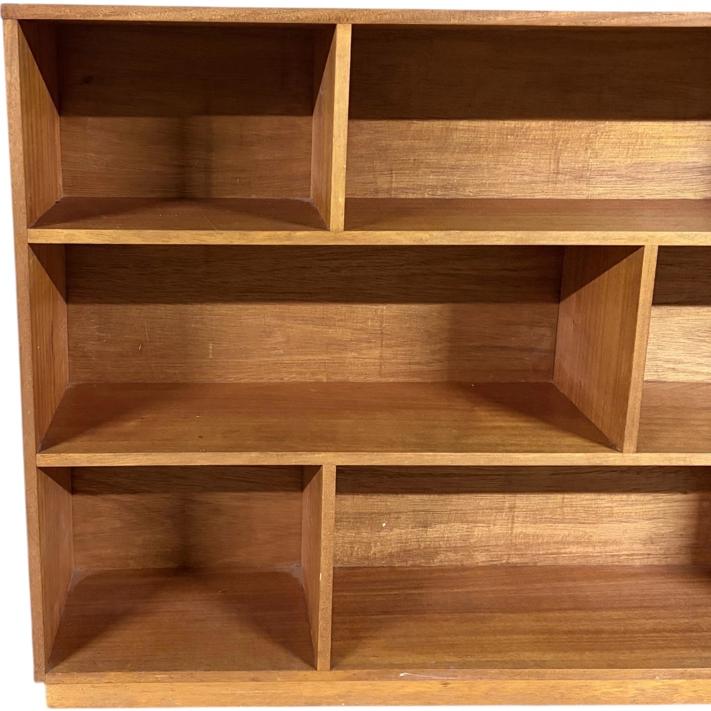 Mid Century Teak Bookcase – Danish Horizontal Shelf With Open Compartments — view 4