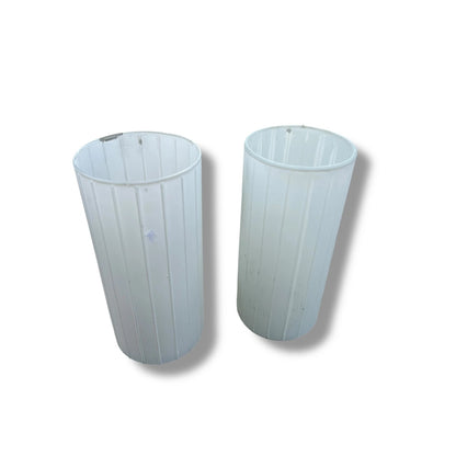 Vintage 90s Pair of Ikea Glass Cylinder Table Lamps