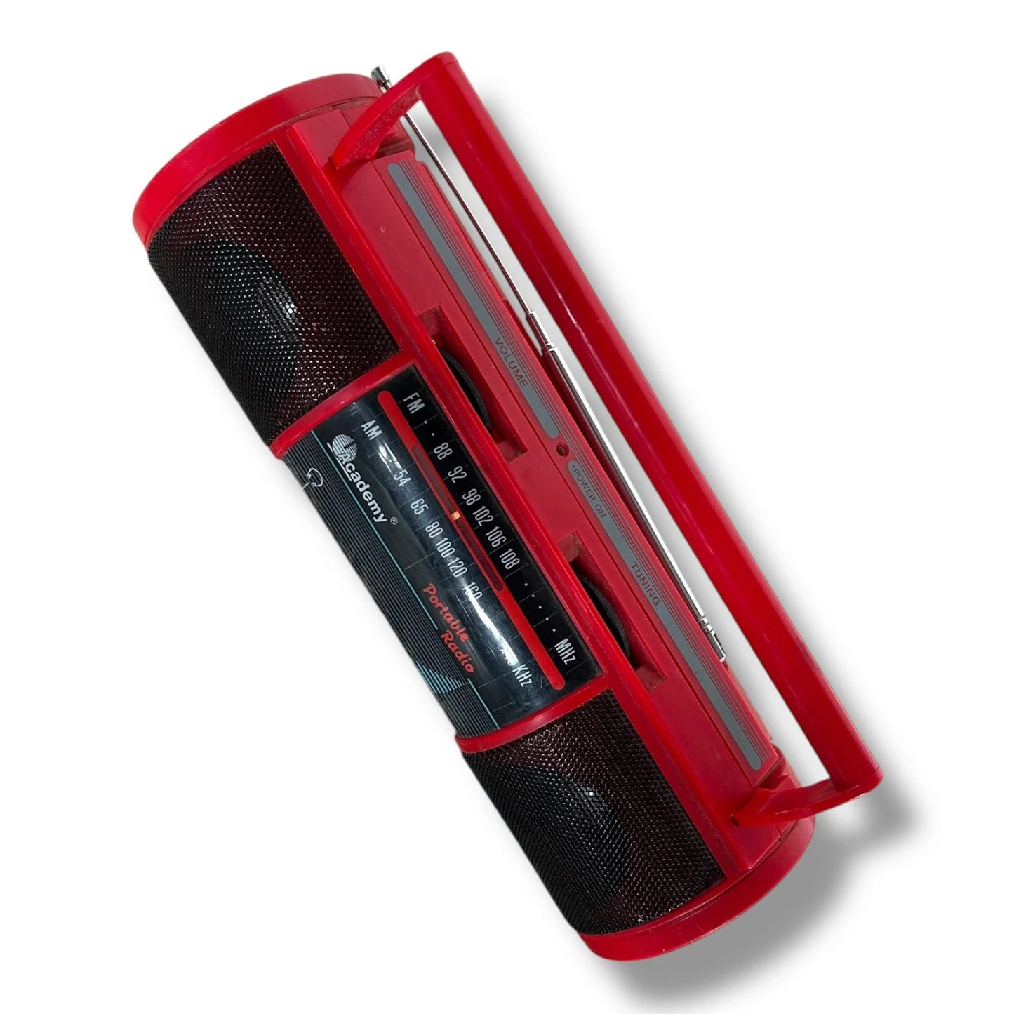 Vintage Red Portable Radio | Retro AM/FM Radio | 1980s Academy Boombox Style