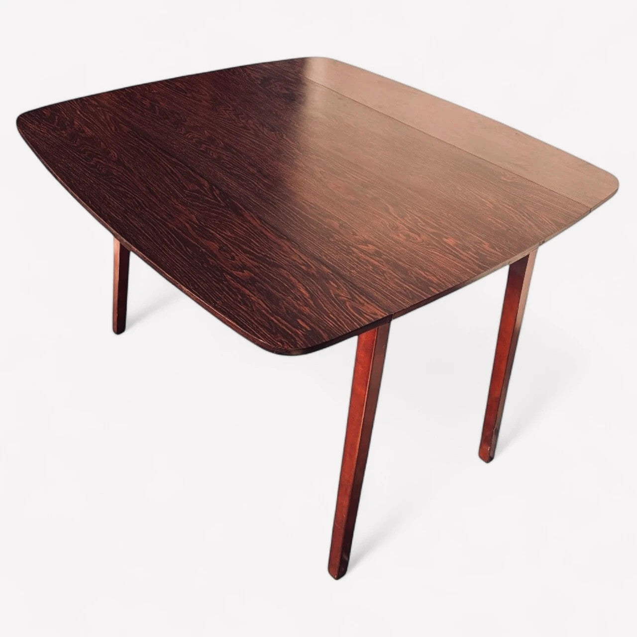 Mid Century Schreiber Rosewood Effect Formica Drop Leaf Dining Table