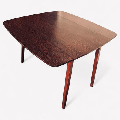 Mid Century Schreiber Rosewood Effect Formica Drop Leaf Dining Table