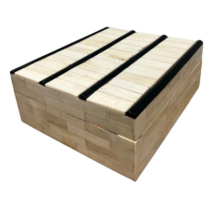 Mid-Century Bone & Ebony Inlay Decorative Box, 1960s