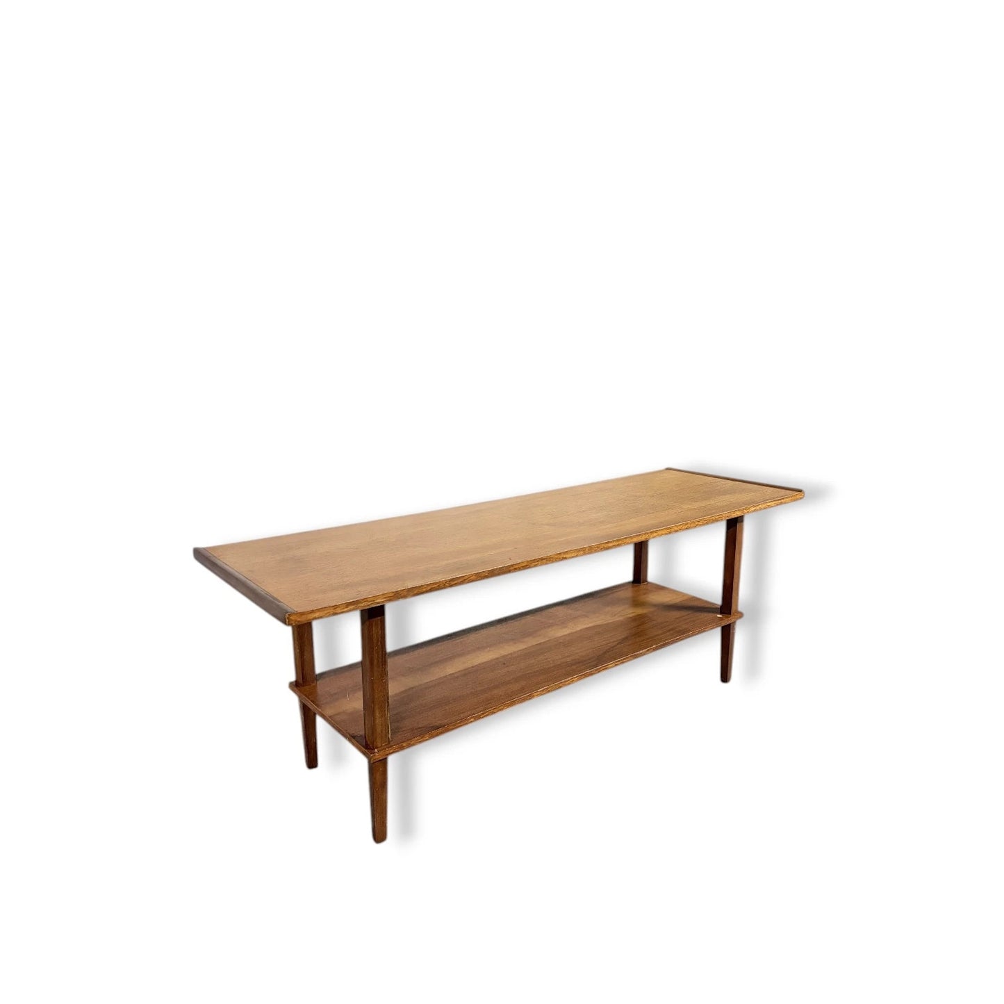 Mid Century Coffee Table - Teak Toned Hardwood Retro Living Room Centrepiece — view 4
