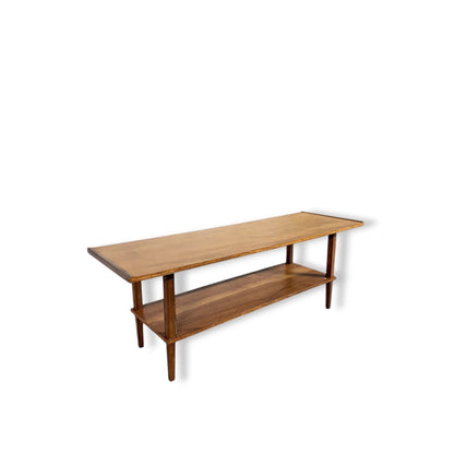 Mid Century Coffee Table - Teak Toned Hardwood Retro Living Room Centrepiece — view 4