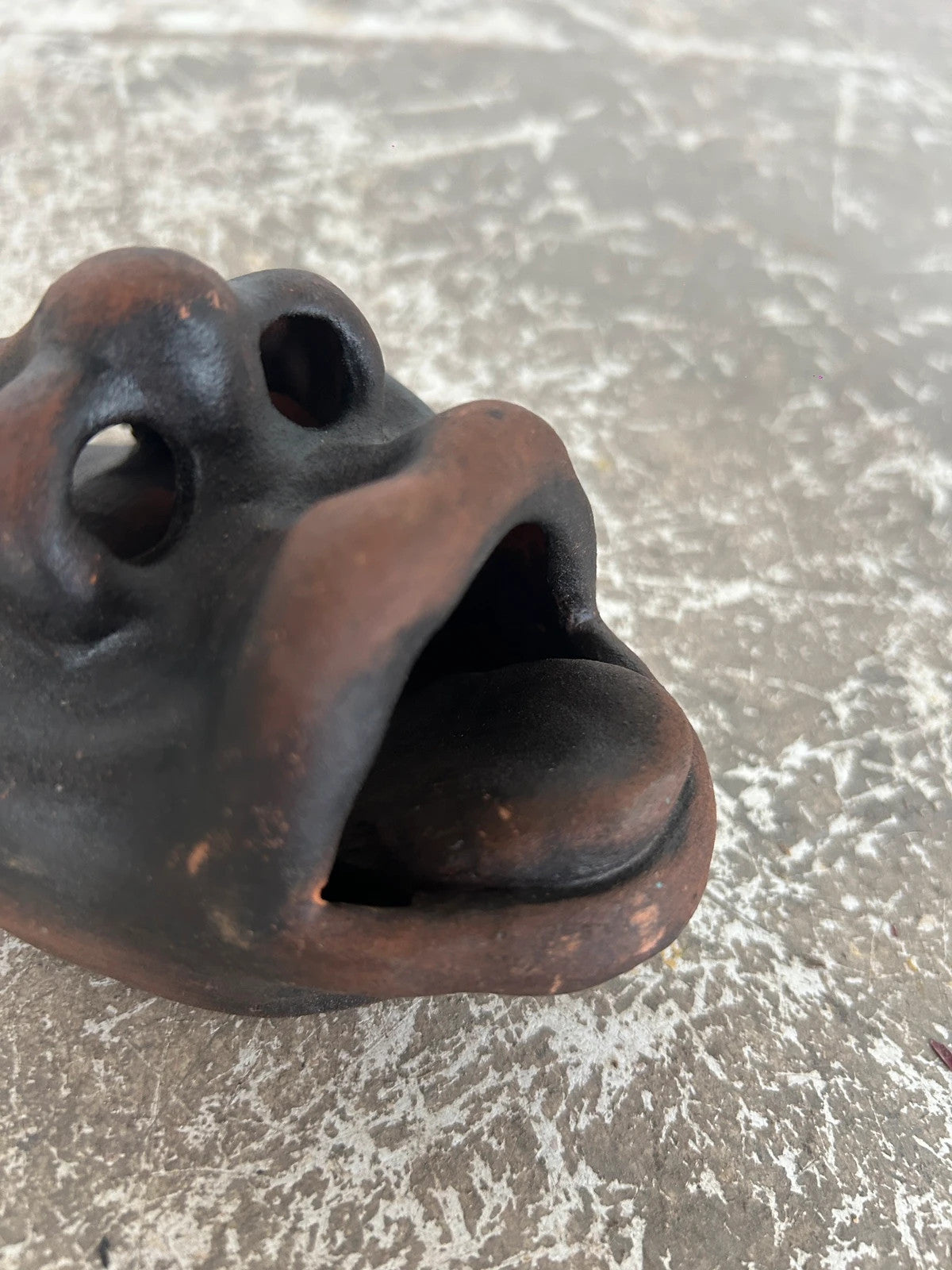Mid Century Modern Cuban Face Sculpture Art Ashtray