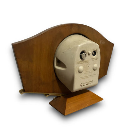 Mid Century Teak and Brass Smiths Table Clock