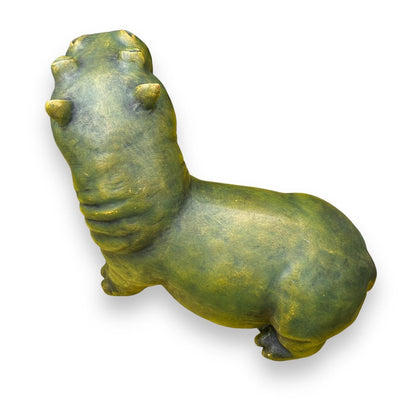 Vintage 1980s Green Hippo Statue