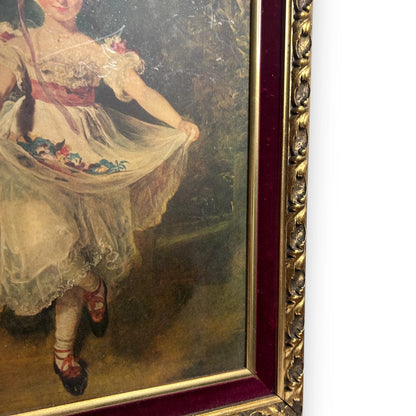 Vintage 1970s 'Little Miss Murray' Portrait Of A Young Girl Framed Picture
