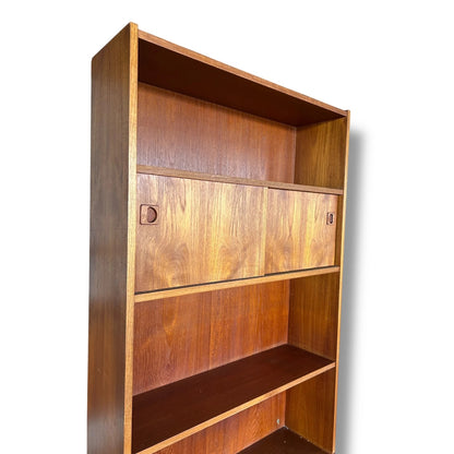 Danish Rosewood Wall Unit | Mid Century Bookcase with Vinyl Storage
