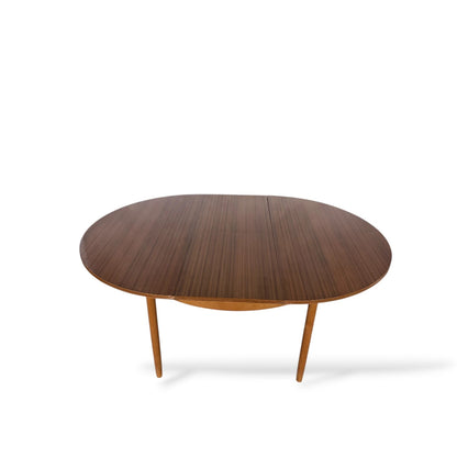 Mid-Century Teak Formica Extending Dining Table – Round to Oval