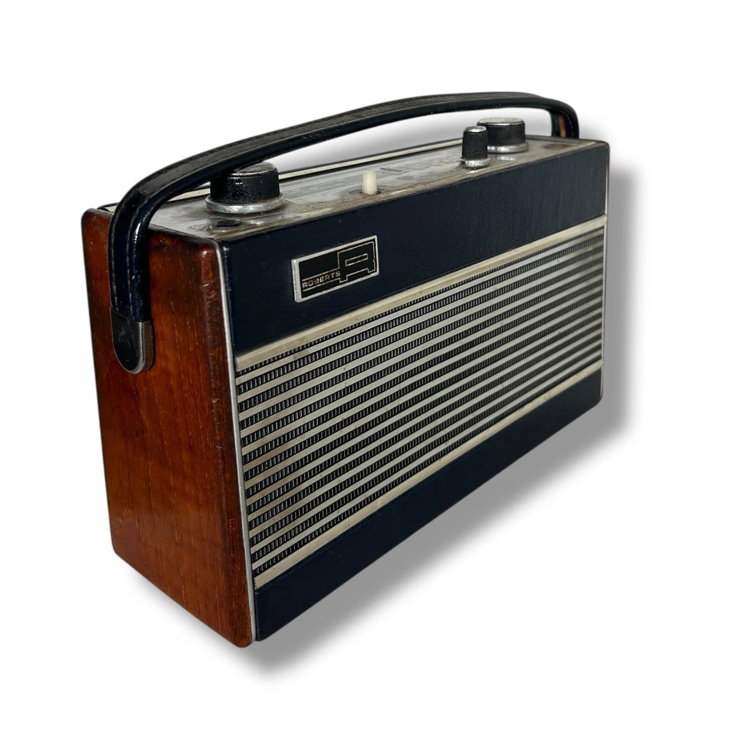 Vintage Roberts Radio – 1970s Retro Portable Radio in Blue & Wood