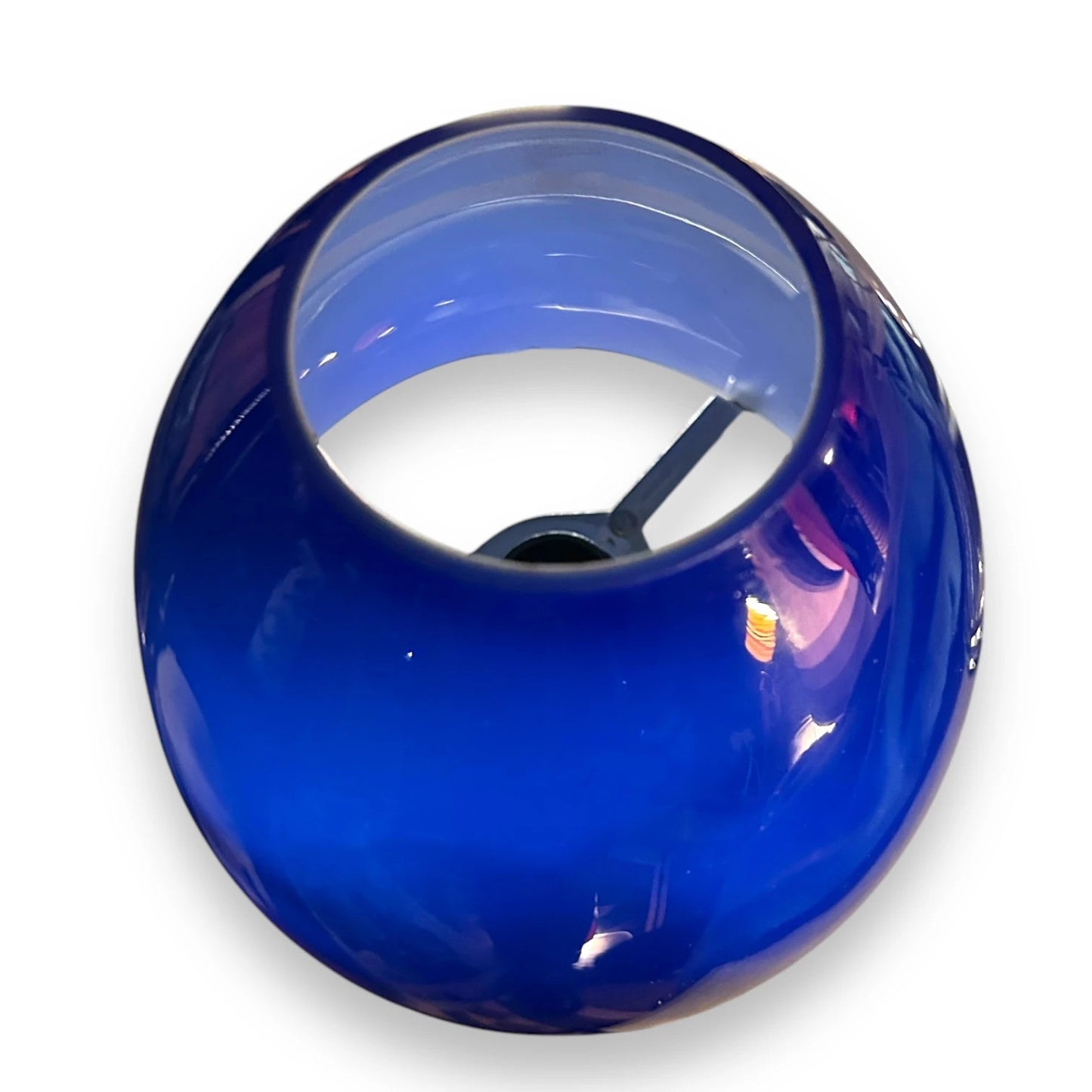 Vintage 90s Ikea Blue Glass and Chrome Lamp