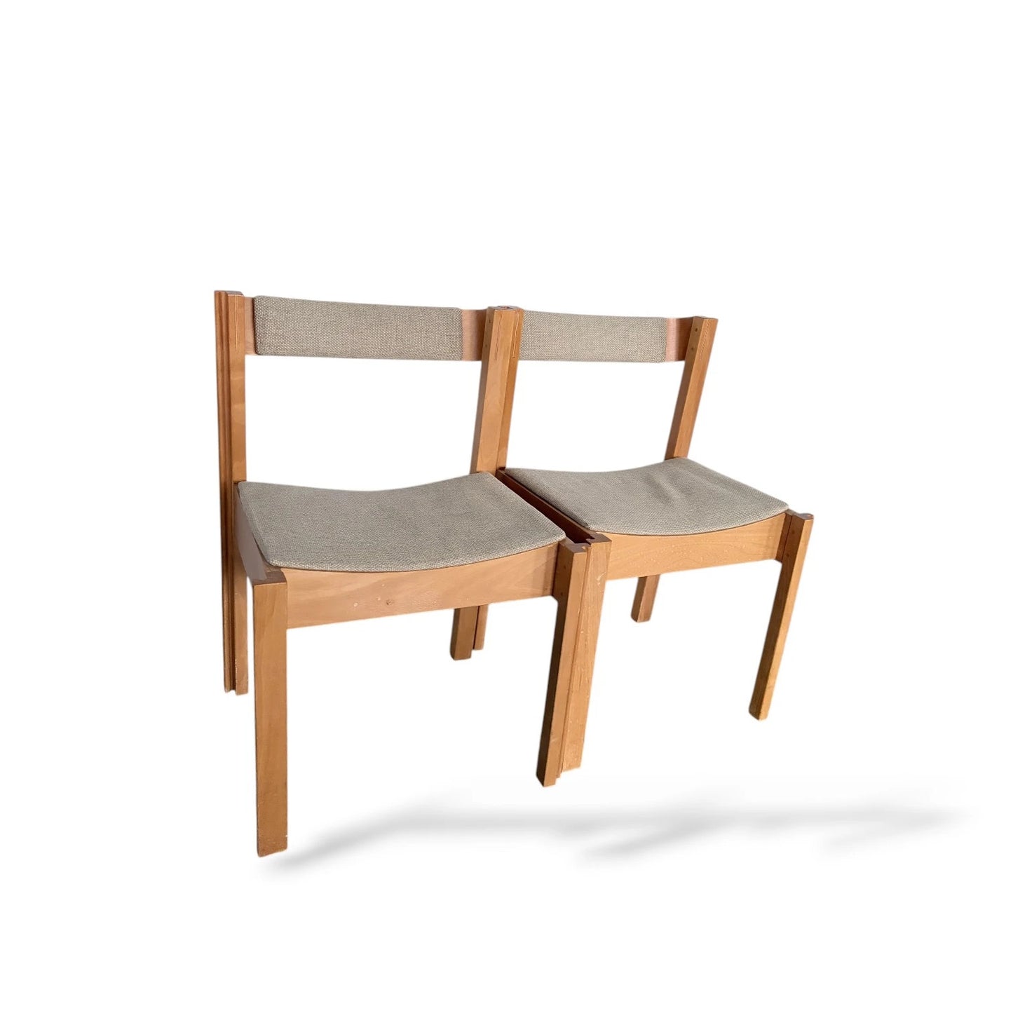 Set of Clive Bacon Beech Stacking Chairs | Mid-Century Modern Design