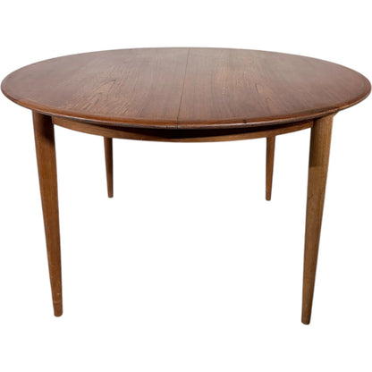 Extending Teak Dining Table – Mid Century Oval Round Leaf by Kai Kristiansen