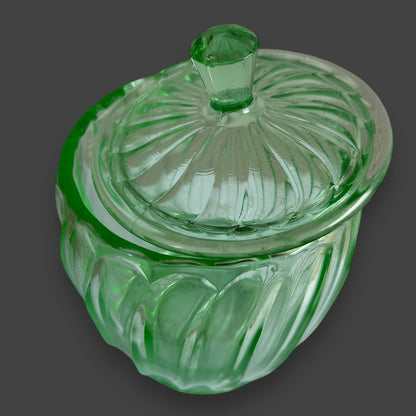 Vintage 1930s Uranium Glass Jar