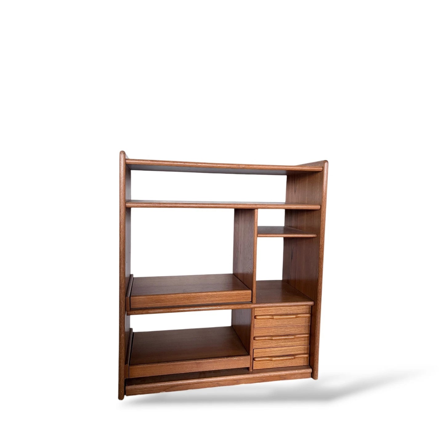 German Retro Media Unit | 1960s Modular Teak Shelving | Mid-Century Storage
