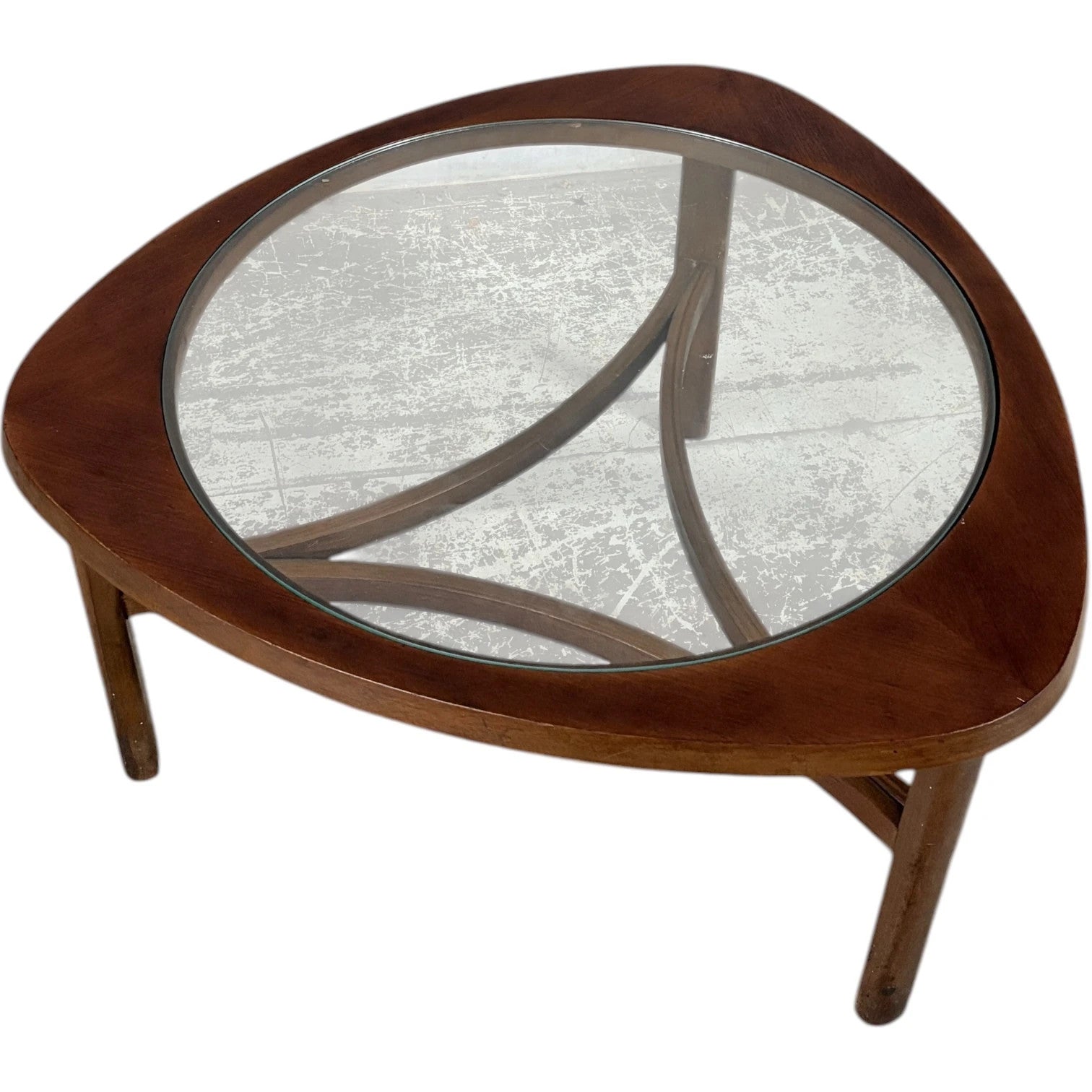 Smoked Glass Coffee Table - Mid Century Vintage Nathan Teak Frame Design — view 4