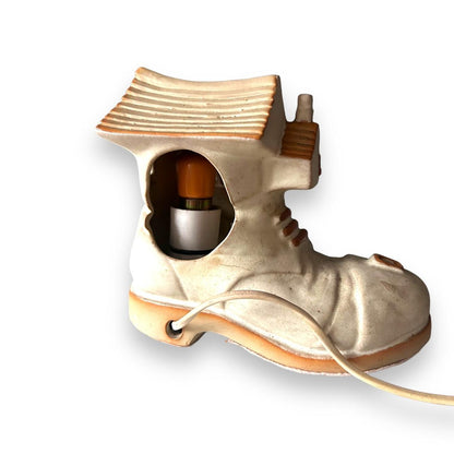 Vintage 1970s Shelf Pottery Boot Lamp