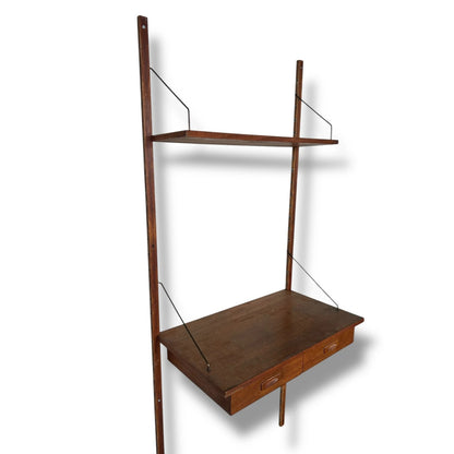 Mid Century Modern Danish Ladderax Style Floating Desk Shelf | Wall Mounted Modular Unit