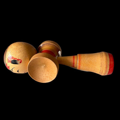 Vintage 1960s Kokeshi Kendama Wood Toy Doll
