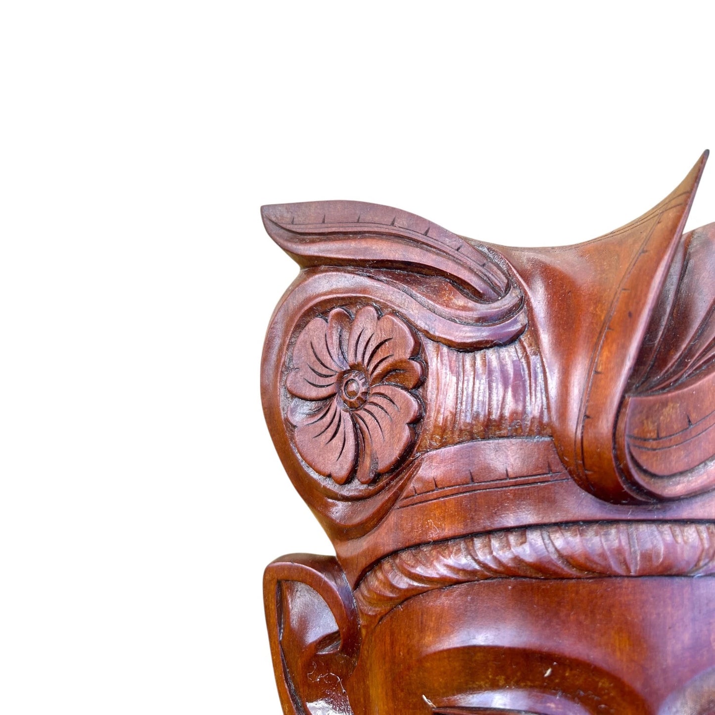 Vintage Indonesian Hand-Carved Wooden Wall Mask – Tribal Folk Art