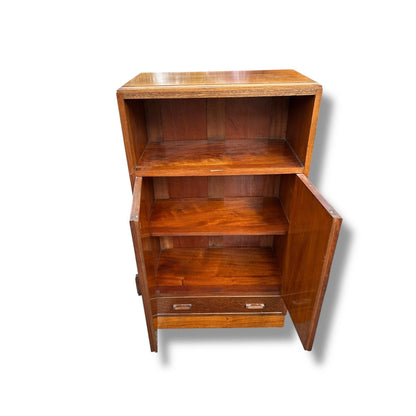 Vintage 1930s Art Deco Oak Cabinet | Small Storage Cupboard with Drawer