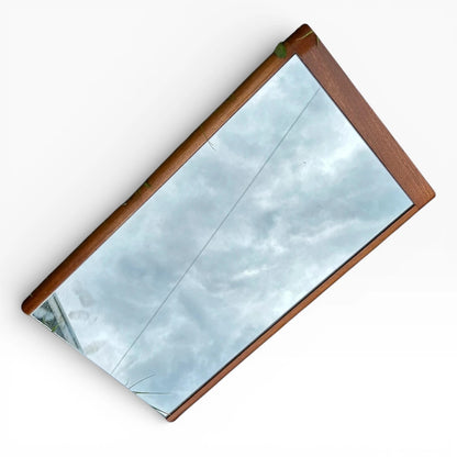 Mid Century Teak Mirror - Danish Rectangular Wall Mounted Vintage Mirror