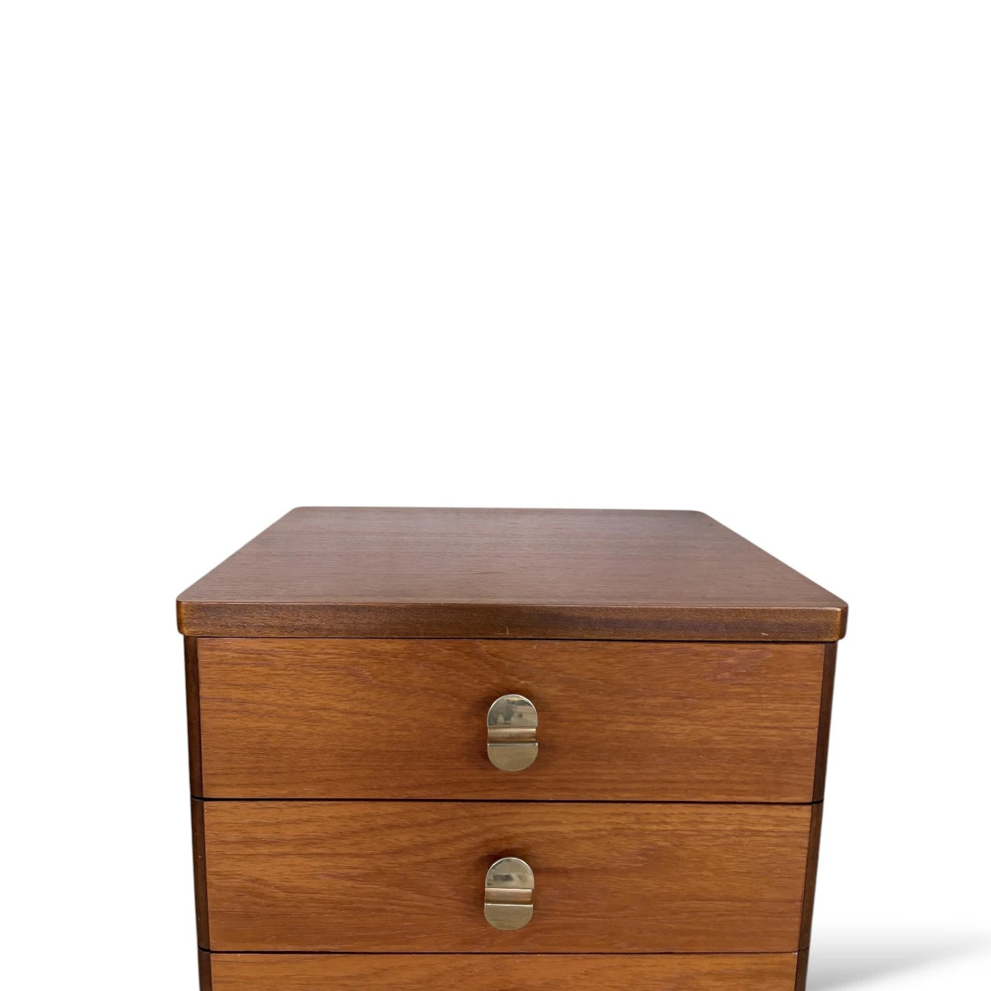 Mid Century Stag Teak Bedside Cabinet with Brass Handles