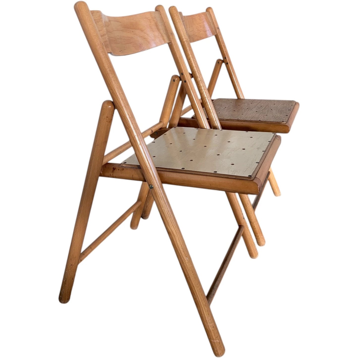Habitat Folding Chairs - Vintage Beech Wood Mid Century Compact Seating — view 4