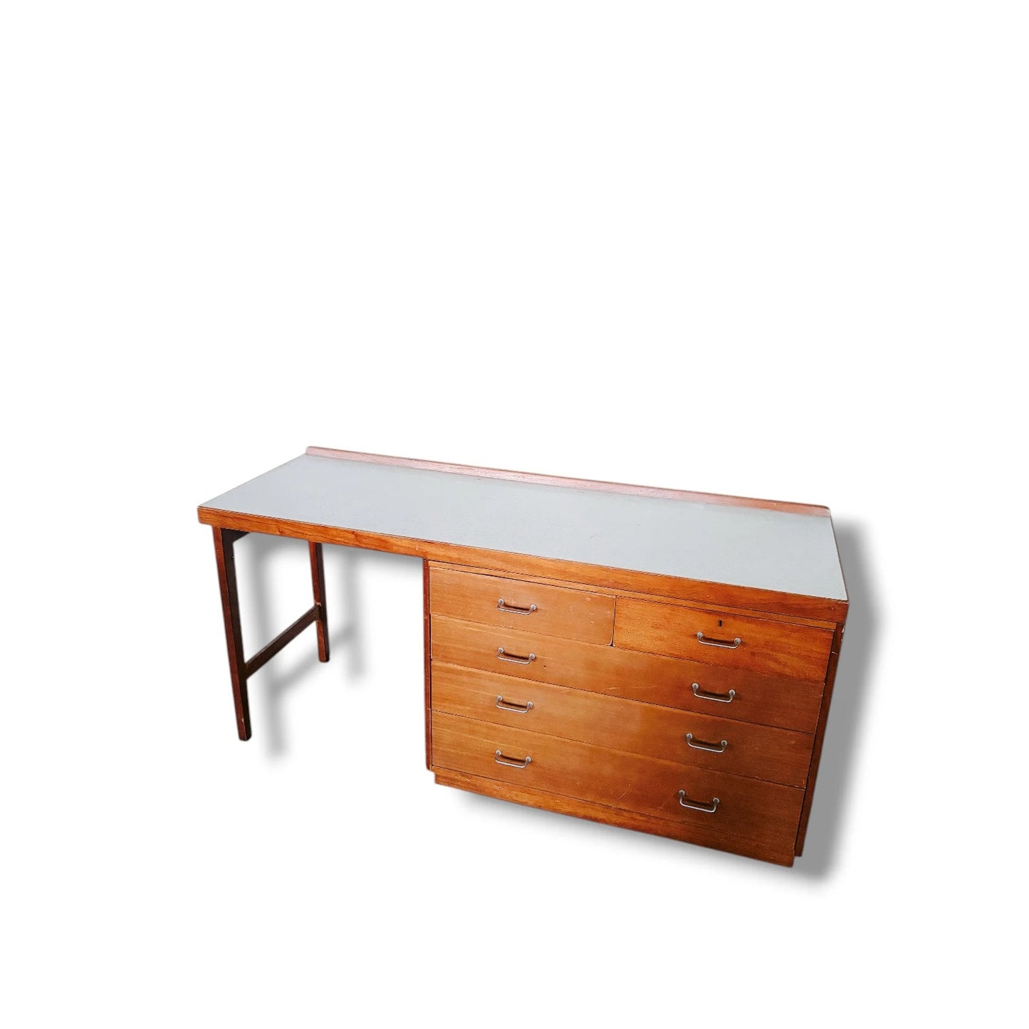 Remploy MOD Desk – Mid-Century Teak & Formica British Utility Office Desk