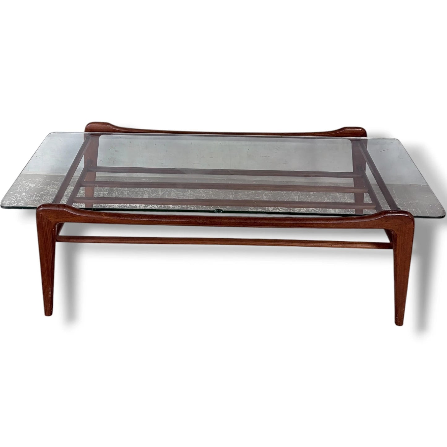 Mid Century Coffee Table – G Plan Vintage Glass Top Table with Teak Frame
