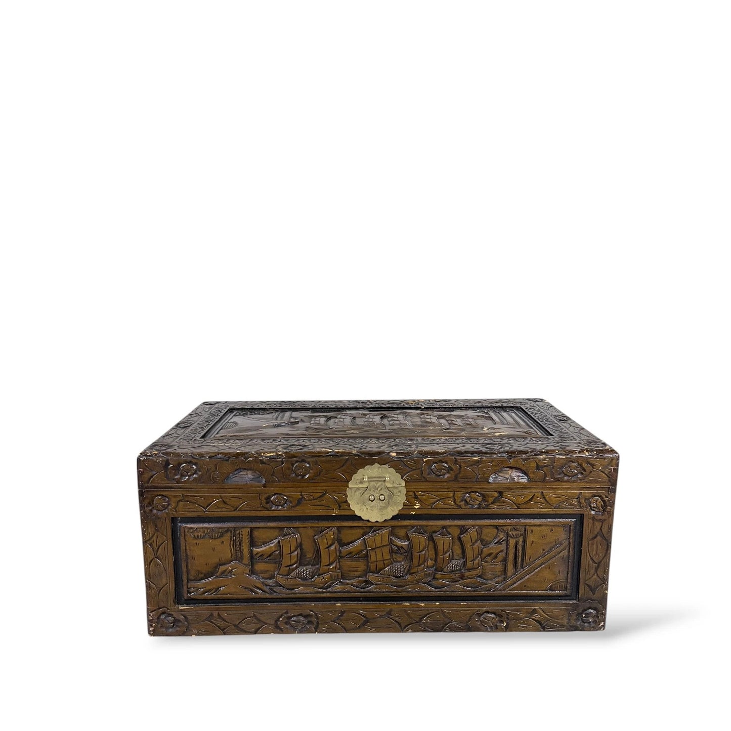 Large Hand-Carved Camphor Wood Blanket Box – Chinese Chest